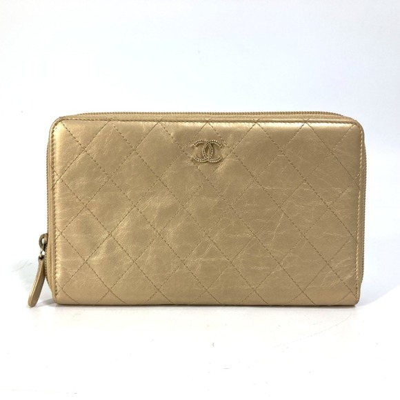 Chanel CC Mark CC Zip Around Long Wallet Gold - Picture 1 of 10